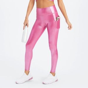 BNWT Fabletics Oasis High Waisted Legging in Fuschia Fog Foil — XL Short